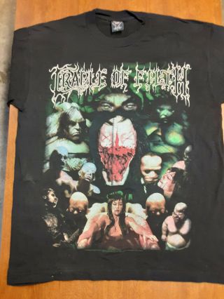 Cradle Of Filth Canvas For A Lick Of Pain Large Cotton T - Shirt Vintage