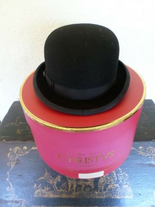 Black Bowler Derby Hat And Box By Christys 