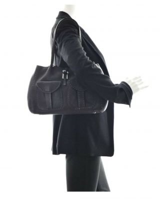 Renaud Pellegrino Leather Handbag In Black 2