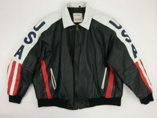 Vintage Michael Hoban Mens Leather Jacket American Usa Motorcycle Biker Rider 2x
