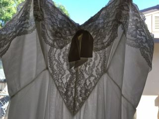 32 Virgina Wallace Vintage Double Chiffon Gown Peignoir Set Bridal Wide Sweep 3
