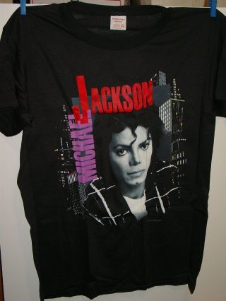 Michael Jackson Vintage 1988 Bad World Tour Concert Shirt Nos Black Size Xl