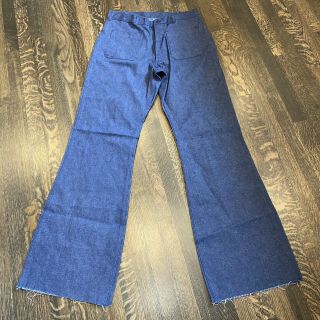 Vtg 60s 70s Bell Bottom Blue Jeans Military Sailor Denim T2 Hippie Nos Mens 36