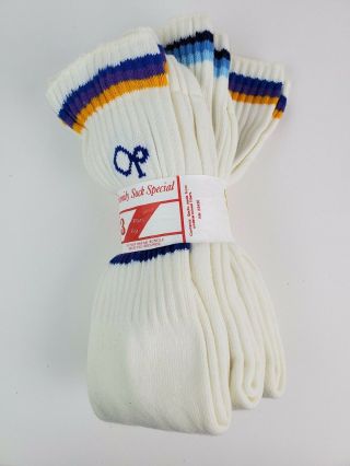 Vintage 3 - Pack Op Ocean Pacific Socks Colorful 1980 