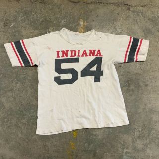 Vintage 1950s Champion Running Man All Cotton Collegiate Jersey T - Shirt Sz Xl