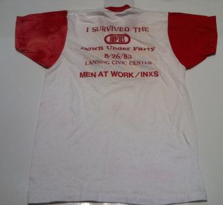 Inxs Men At Work Down Under Party 1983 Vintage Wils Radio Promo Concert T - Shirt