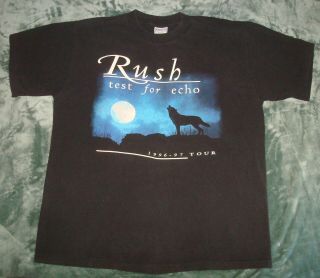 Vtg 1996 - 97 Rush Test For Echo Concert Tour T Shirt Xl Black 90s Rock Band 2 Sid