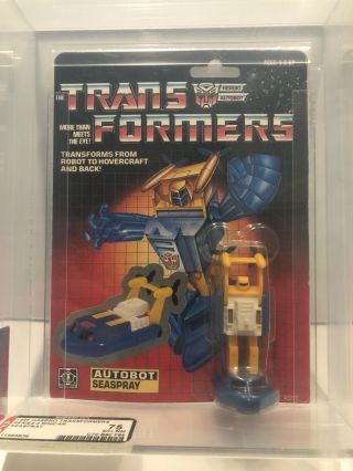 Hasbro Transformers 1985 G1 Afa 75 Seaspray Grey Border Mosc