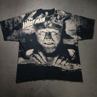 Vtg The Wolfman T Shirt Front Print Graphic T Shirt 2xl Universal Monster Horror