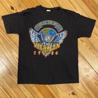 Vintage Van Halen 1984 Tour Of The World Band T - Shirt Tag Size: Xl 809