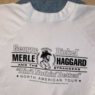 Vintage 1988 Merle Haggard George Dickel Promo Tour Sweat Shirt Concert Country