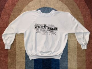 Vintage 1988 Merle Haggard George Dickel Promo Tour Sweat Shirt Concert Country 3
