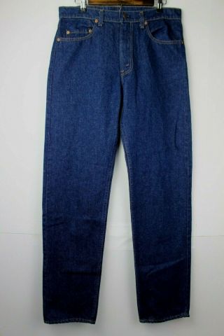 Vintage 90s Levis 505 0216 Red Tab Made In Usa Dark Blue Jeans 34 X 34