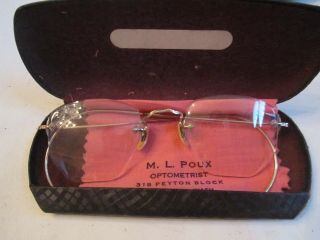Antique Gold Filled Eye Glasses Spectacles With Extra Lenses In Cases - Bba11