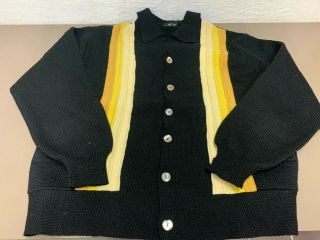 Vtg 70s/80s Prince Igor Rockabilly Mod Button Up Sweater W/ Pockets - Sz M