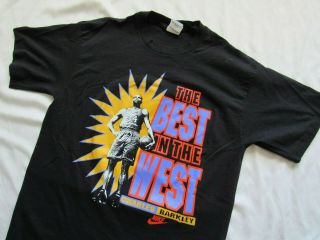 Vtg 90s Nike Charles Barkley Best In The West T Shirt Single Stitch Usa L