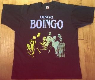 Very Rare Early 1985 Oingo Boingo Dead Mans Party Black Xl Rainbow Screened