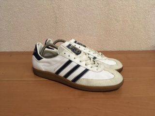 Adidas Universal Vintage 80s Us11.  5 White Leather Shoes Made In Yugoslavia