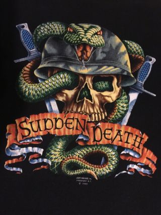 Vintage 1989 Just Brass " Sudden Death " Usa Military T - Shirt Xl Metal Snake Army
