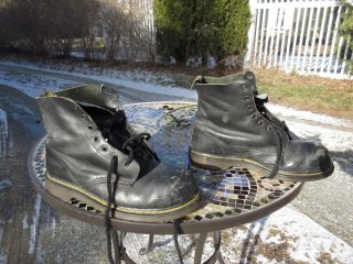 Dr Martens Steel Toe 6 " Leather Boots / Size: 11 R / Made In England / Pre - Owned