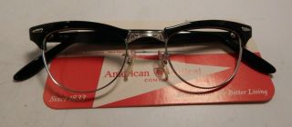 Vintage American Optical Showtime Black 46/22 12k G.  F.  Eyeglass Frame Nos 362