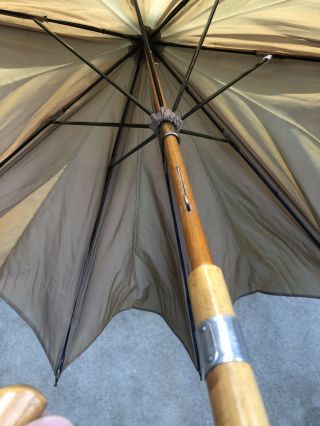 Swaine Adeney Brigg Umbrella Handmade In England Tan Wood Handle