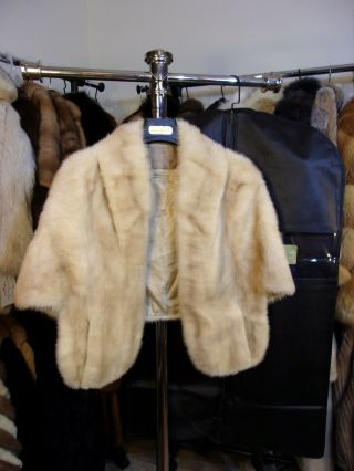 Vintage Designer Mink Fur Stole By C.  Jorgensen Furs - Color