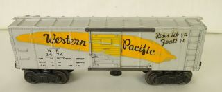Lionel Postwar 3474 Western Pacific Yellow Feather Operating Box Car - Vg.  Orig
