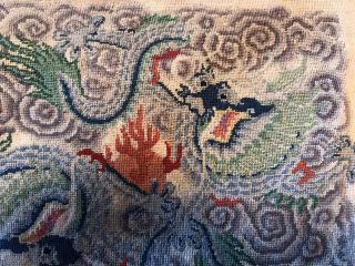 Vintage Chinese Petit Point Dragon Embroidered Purse - Nr