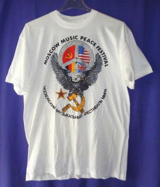 Rare Vintage Concert T - Shirt From 1989 Moscow Music Peace Festival