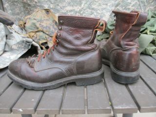 Vtg Red Wing Model 4451 Brown Leather Steel Safety Toe Boots,  Sz 9 ½ D Pt99