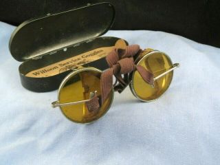 Wwii Antique Tinted Motorcycle Classic Car Bike Glasses Willson Service Goggles