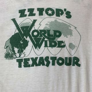 Rare Vintage 1970 ' s ZZ TOP’S World Wide Texas Concert/Tour Raglan T - Shirt 1976 2