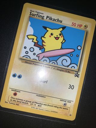Surfing Pikachu 28 Black Star Promo Wotc Rare Pokemon Card