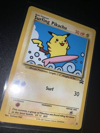 Surfing Pikachu 28 Black Star Promo WOTC Rare Pokemon Card 2