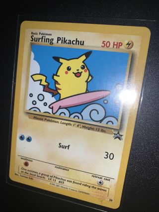 Surfing Pikachu 28 Black Star Promo WOTC Rare Pokemon Card 3
