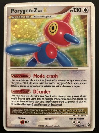 Carte Pokemon Porygon - Z 100/100 Holo Niv X Diamant Et Perle D&p Fr