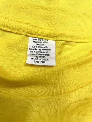Vtg 80s Joe Camel Cigarettes Shirt Yellow Promo Short Sleeve T Shirt Men’s Sz L 2