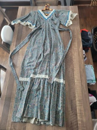 Vintage 1970s Candi Jones Of California Prairie Boho Dress Size 11