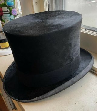 Brooks Brothers Black Top Hat,  Non - Collapsible,