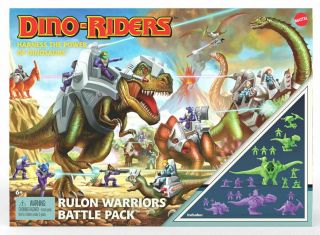 Exclusive Dino - Riders 20 Piece Rulon Warriors Battle Pack Mattel -