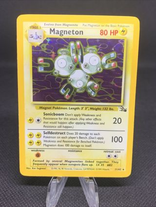 Magneton - 11/62 - Fossil Set - Rare Holo Pokemon Card - Near - Wotc (i5)