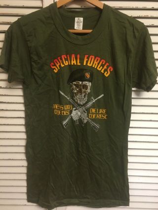 Nwot Vintage 1980’s Jrs Enterprises Special Forces T Shirt 50/50 Adult Medium