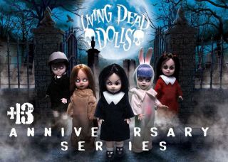Living Dead Dolls 13th Anniversary Set Sin,  Sadie,  Posey,  Eggzorcist,  Damien Nisb