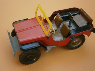 Vintage Rare Russian Old Riction Wind - Up Toy Tin Car Military Army Jeep Wwii