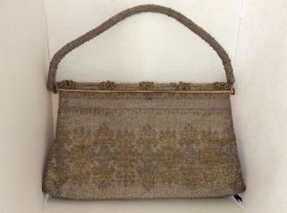 Gorgeous Hand Made In France Micro Bead Rosenfeld Handbag Purse Evening Bag