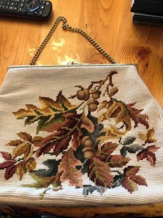 Vintage Christine Custom Bags Detroit Michigan Needlepoint Tapestry Purse