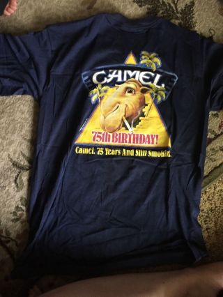 Vtg 1988 Joe Camel Cigarettes T Shirt 75th Anniversary Birthday Promo Sz Lar