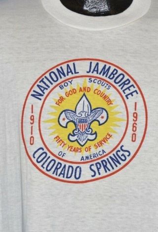 Vtg 60s Bsa Boy Scouts National Jamboree 1960 Deadstock T - Shirt M In Package