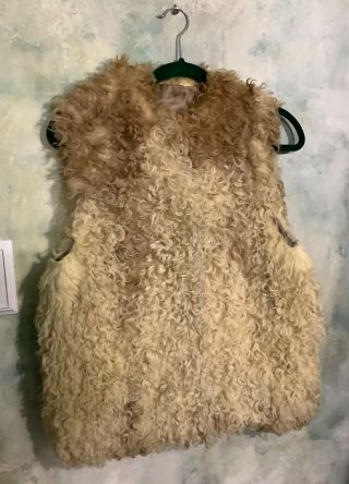 Vintage Women’s Curly Shearling Vest Coat Sz.  S